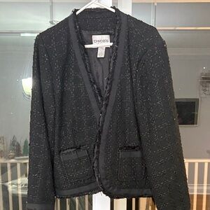 Chico's Textured Black Women's Blazer